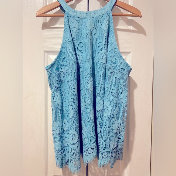 NWT~Torrid Mixed Lace Goddess Neck Top - Picture 4 of 11